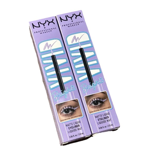 2 x NYX Professional Makeup Vivid Brights Matte Liquid Eyeliner Liner Lilac Link - Picture 1 of 5